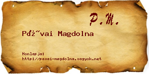 Pávai Magdolna névjegykártya