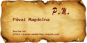 Pávai Magdolna névjegykártya