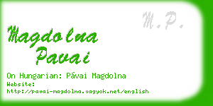 magdolna pavai business card