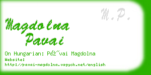 magdolna pavai business card